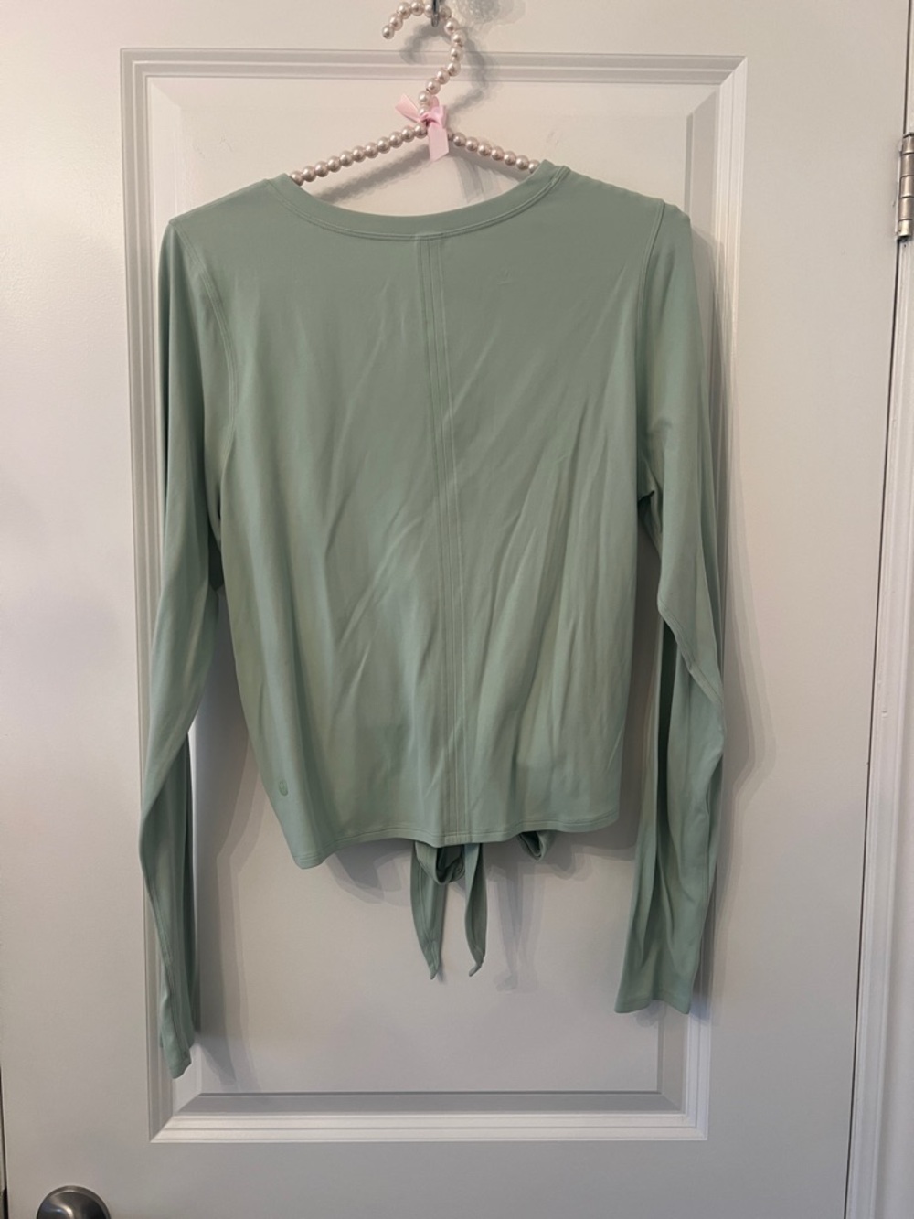 lululemon athletica Sage Green Long-Sleeve Tie-Front Top - Picture 2 of 3